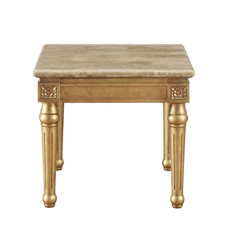 Daesha - End Table - Marble & Antique Gold