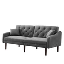 FUTON SOFA SLEEPER GREY VELVET WITH 2 PILLOWS（same as W223S01368。Size difference, See Details in page.） - Atlantic Fine Furniture Inc