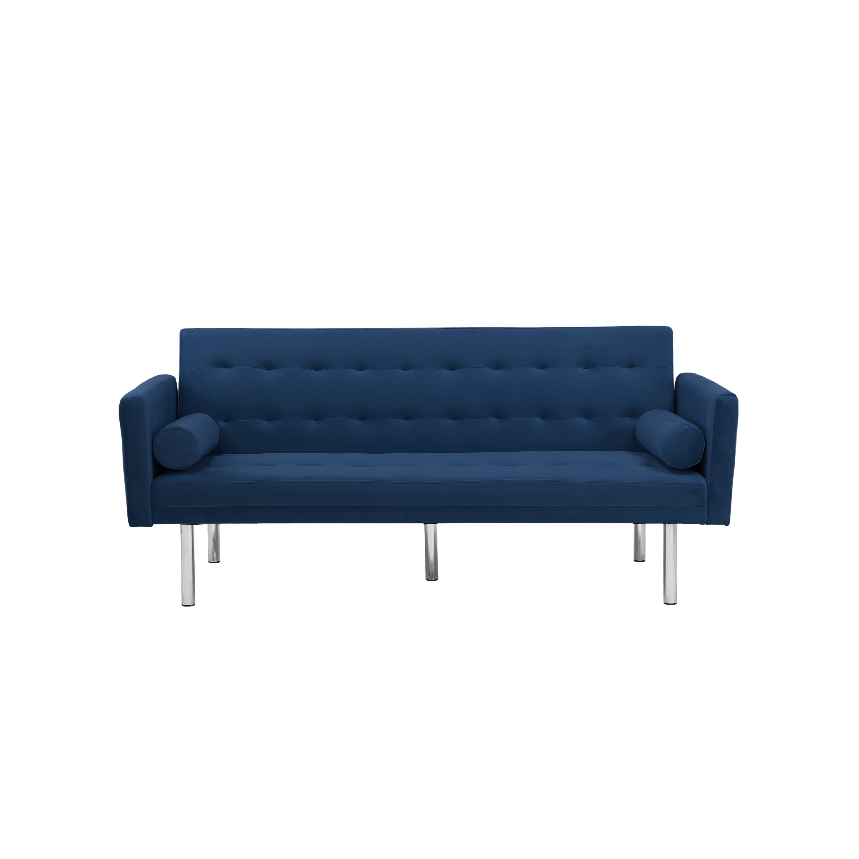 Square arm sleeper sofa Navy Blue  Velvet ***Not available for sale on Walmart*** - Atlantic Fine Furniture Inc