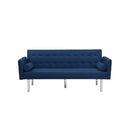 Square arm sleeper sofa Navy Blue  Velvet ***Not available for sale on Walmart*** - Atlantic Fine Furniture Inc