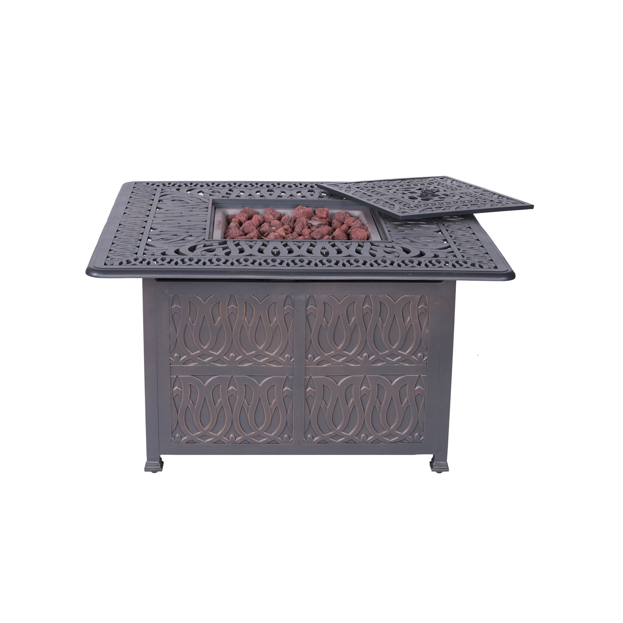 Powder Coated Aluminum Propane Gas Fire Pit Table - Atlantic Fine Furniture Inc