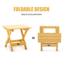 TALE Adirondack Portable Folding Side Table Square All-Weather and Fade-Resistant Plastic Wood Table Perfect for Outdoor Garden, Beach, Camping, Picnics Yellow - Atlantic Fine Furniture Inc