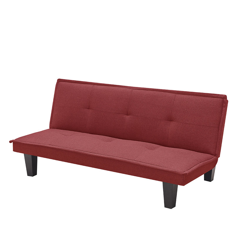 Modern Fabric Futon Sofa Bed , Convertible Folding Futon Sofa Bed Sleeper for Home Living Room .（RED ） - Atlantic Fine Furniture Inc