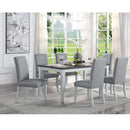 Lanton - Dining Table - Marble & Antique White Finish - Atlantic Fine Furniture Inc
