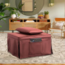 Sofa Bed 4 in 1 Ottoman Sleeper Bed Convertible Chair Bed with Adjustable Back Breathable Sleeper Guest Bed for Small Room, Orange Red - Atlantic Fine Furniture Inc