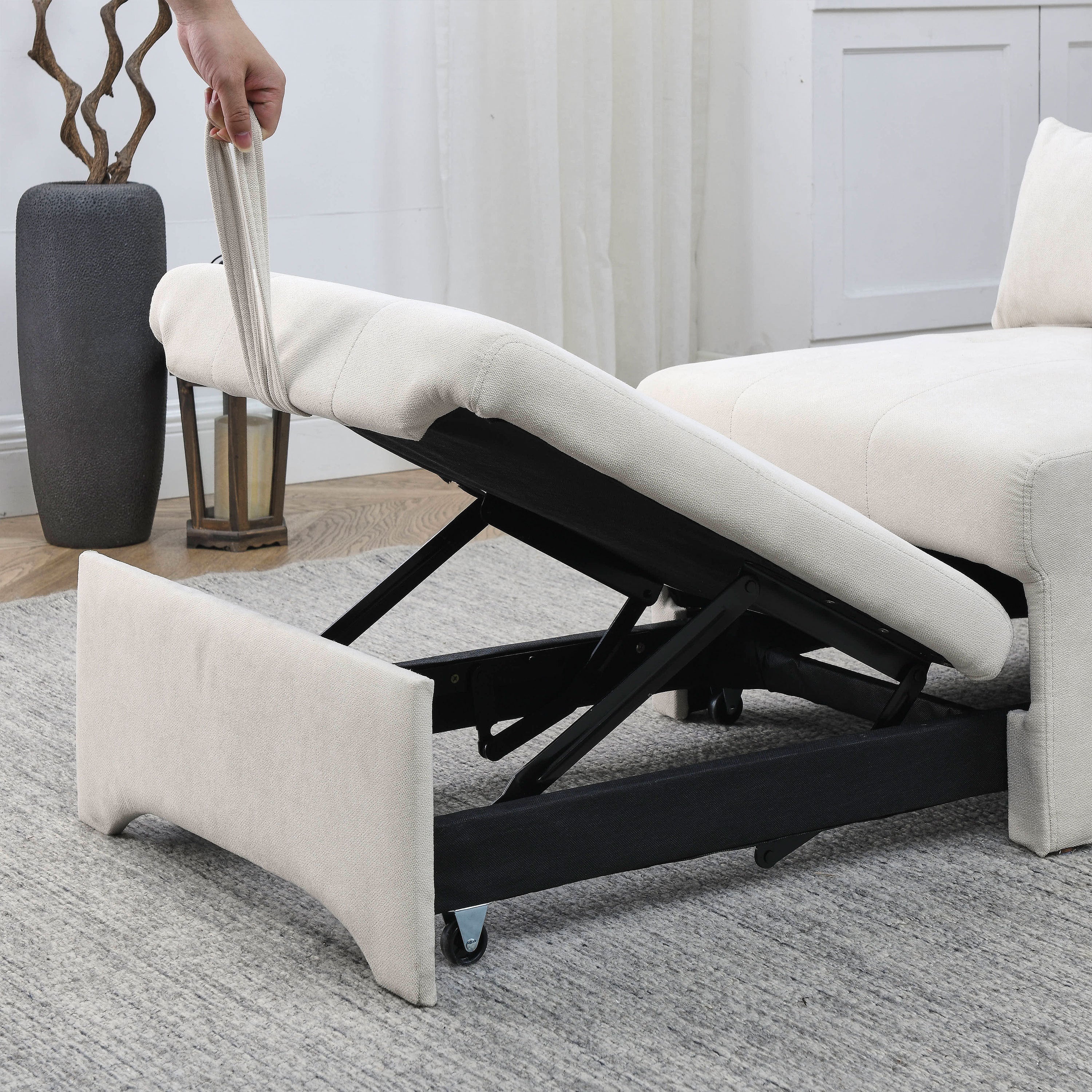 [Video] Welike 24.5"W Sleeper sofa bed, convertible chair 4 in 1 multifunctional folding sleeper sofa bed pull out sleeper sofa bed with adjustable backrest, single bed chair for small spaces - Atlantic Fine Furniture Inc