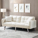FUTON SOFA SLEEPER Beige VELVET WITH 2 PILLOWS - Atlantic Fine Furniture Inc