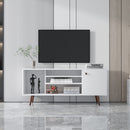TV Stand Use in Living Room Furniture with 1 storage and 2 shelves Cabinet, high quality particle board,White - Atlantic Fine Furniture Inc