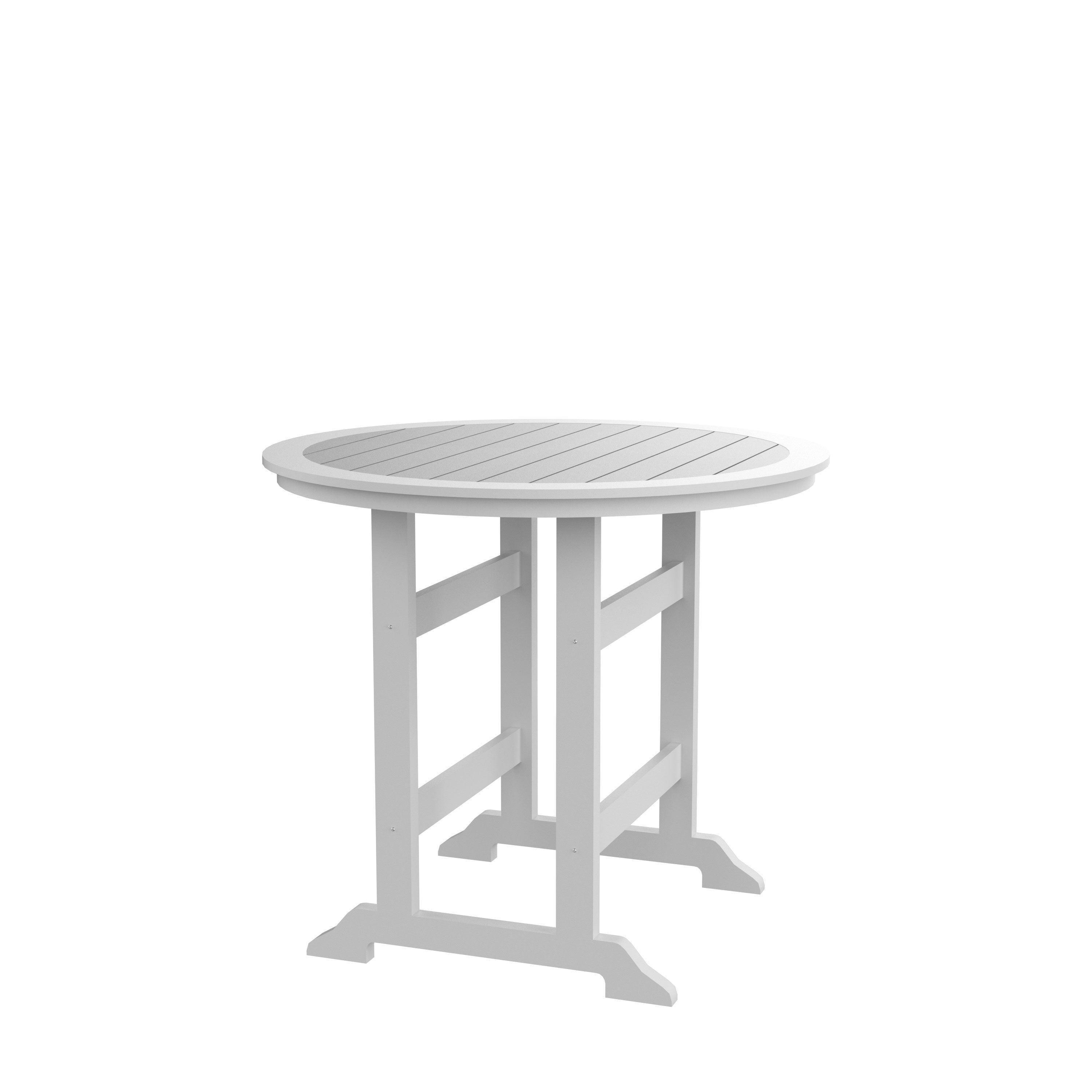 HDPE Bar Table, Dining Table, Patio Bar Set ,Counter Height Table For Outdoor White + Gray - Atlantic Fine Furniture Inc