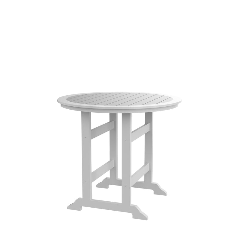 HDPE Bar Table, Dining Table, Patio Bar Set ,Counter Height Table For Outdoor White + Gray - Atlantic Fine Furniture Inc
