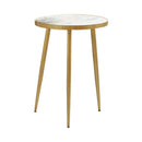 Acheson - Round Marble Top Side Table - White And Gold - Atlantic Fine Furniture Inc