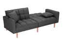 FUTON SLEEPER SOFA WITH 2 PILLOWS DARK GREY FABRIC（same as W223S00991、W223S00417。Size difference, See Details in page.） - Atlantic Fine Furniture Inc
