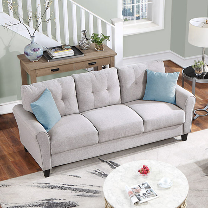 Modern Living Room Sofa Set Linen Upholstered Couch Furniture For Home Or Office, Light Gray, (2 / 3-Seat)