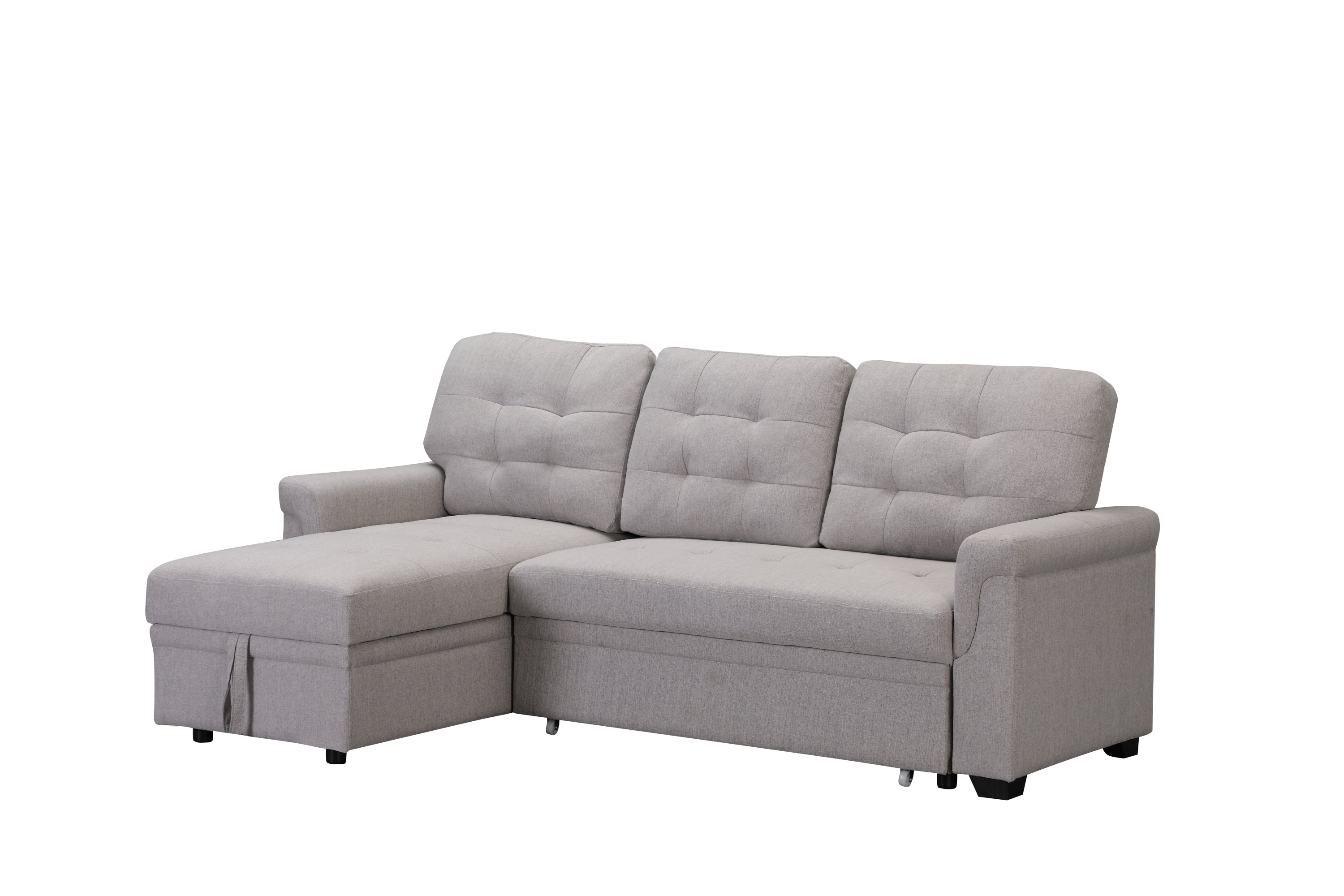 Upholstery Sleeper Sectional Sofa Gray - Atlantic Fine Furniture Inc