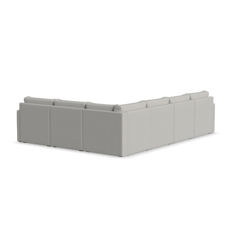 Flex - 6 Seat Sectional - Pearl Silver