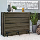 Joe - 5-Shelf Composite Wood Home Bar Wine Cabinet - Aged Oak - Atlantic Fine Furniture Inc