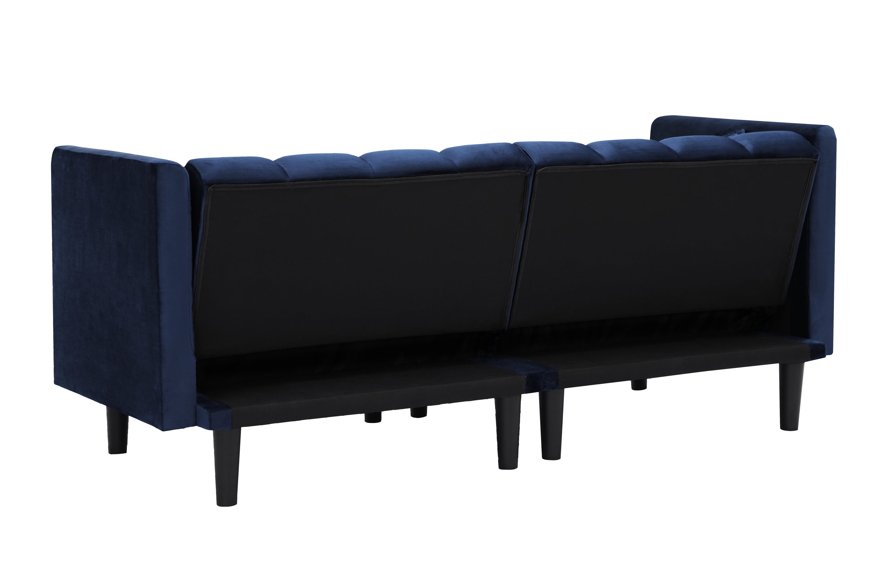 FUTON SOFA SLEEPER NAVY BLUE VELVET(same as W223S00556) - Atlantic Fine Furniture Inc