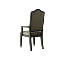 House - Beatrice Chair (Set of 2) - Two Tone Gray Fabric & Charcoal Finish - Atlantic Fine Furniture Inc
