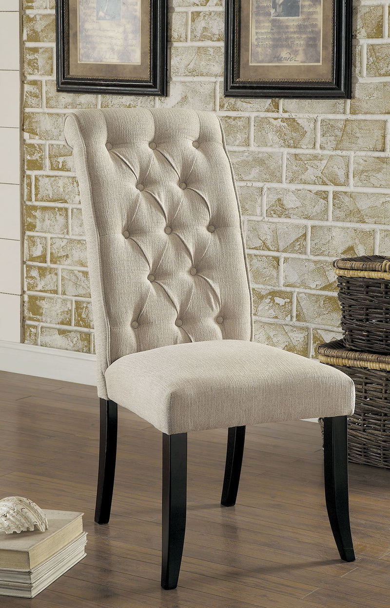 Mashall - Side Chair (Set of 2) - Beige / Antique Black