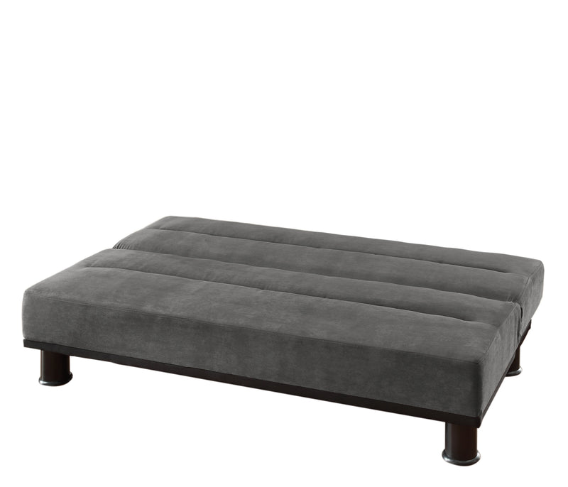 Gray Microfiber Upholstered Elegant Lounger 1pc Solid Wood Plywood Frame Foam Padded Cushions Sofa Sleeper