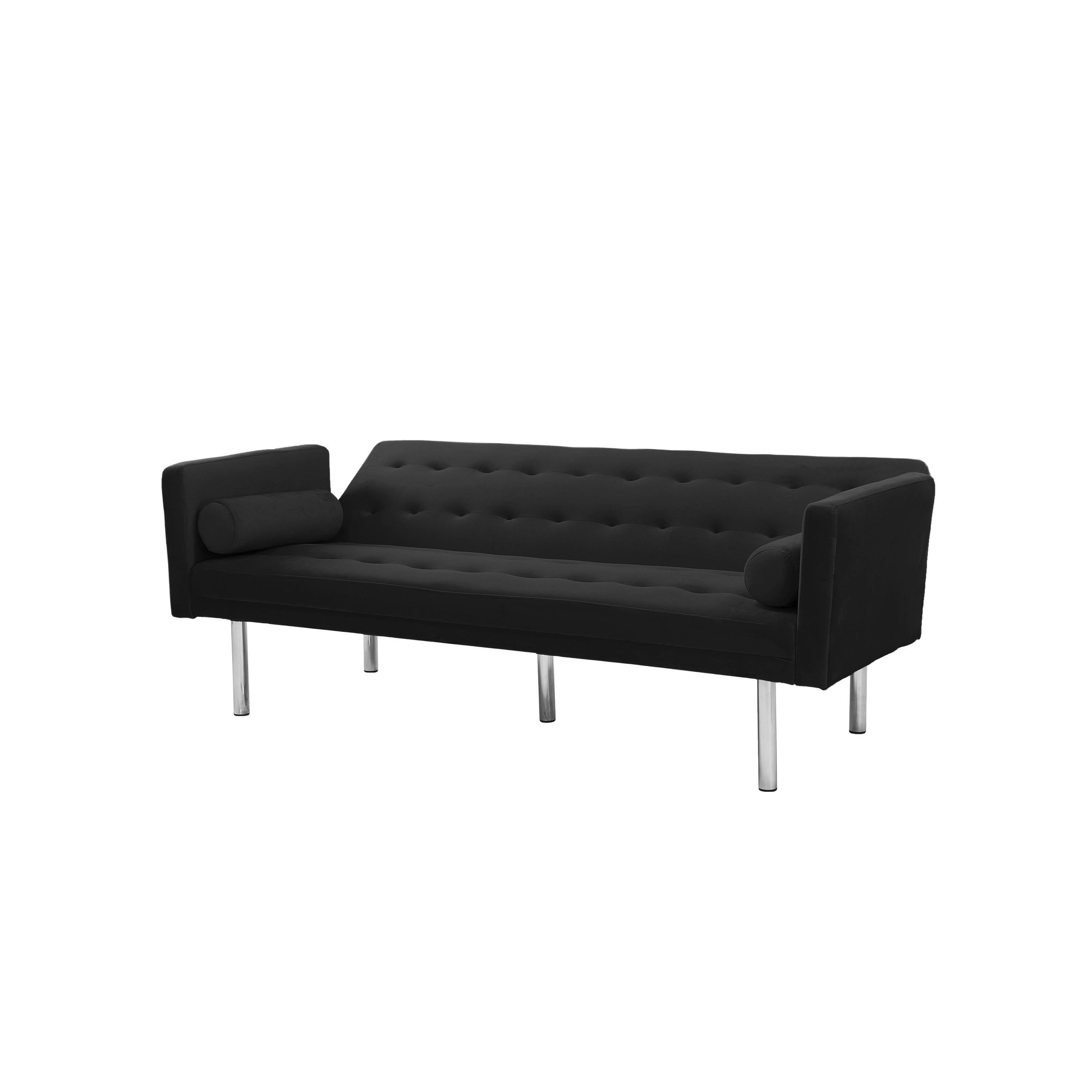 Square arm sleeper sofa Black VELVET ***Not available for sale on Walmart*** - Atlantic Fine Furniture Inc