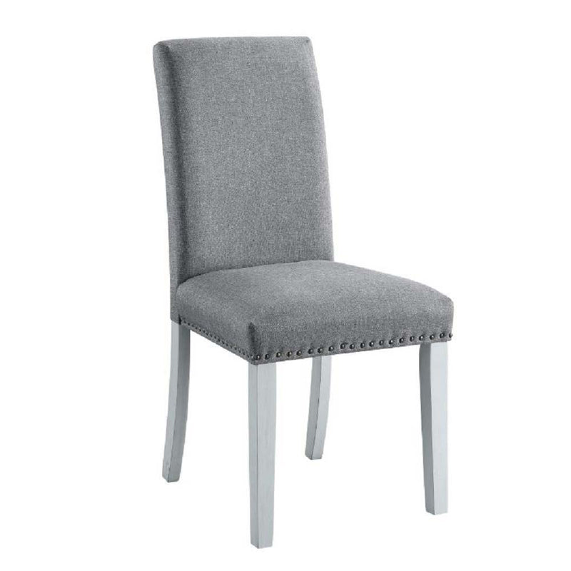 Lanton - Side Chair (Set of 2) - Gray Linen & Antique White Finish