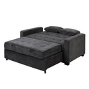 Linen Upholstered Sleeper Bed , Pull Out Sofa Bed Couch attached two throw pillows,Dual USB Charging Port and Adjustable Backrest for Living Room Space，Black - Atlantic Fine Furniture Inc