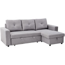 [VIDEO] 90" Reversible Pull out Sleeper L-Shaped Sectional Storage Sofa Bed,Corner sofa-bed with Storage Chaise Left/Right Handed - Atlantic Fine Furniture Inc