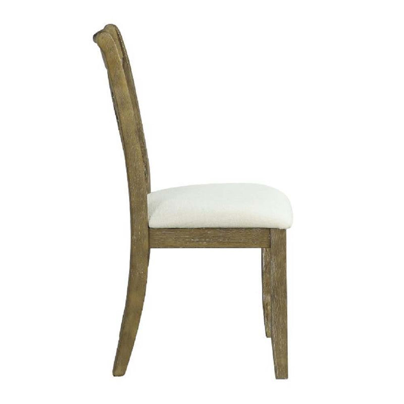 Karsen - Side Chair (Set of 2) - Beige Linen & Rustic Oak Finish