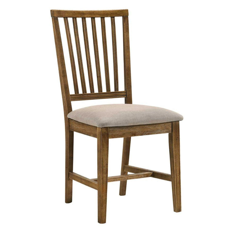 Wallace II - Side Chair (Set of 2) - Tan Linen & Weathered Oak