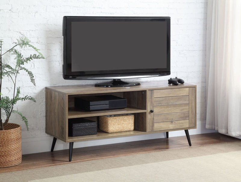 ACME Baina II TV Stand in Rustic Oak & Black Finish LV00746 - Atlantic Fine Furniture Inc
