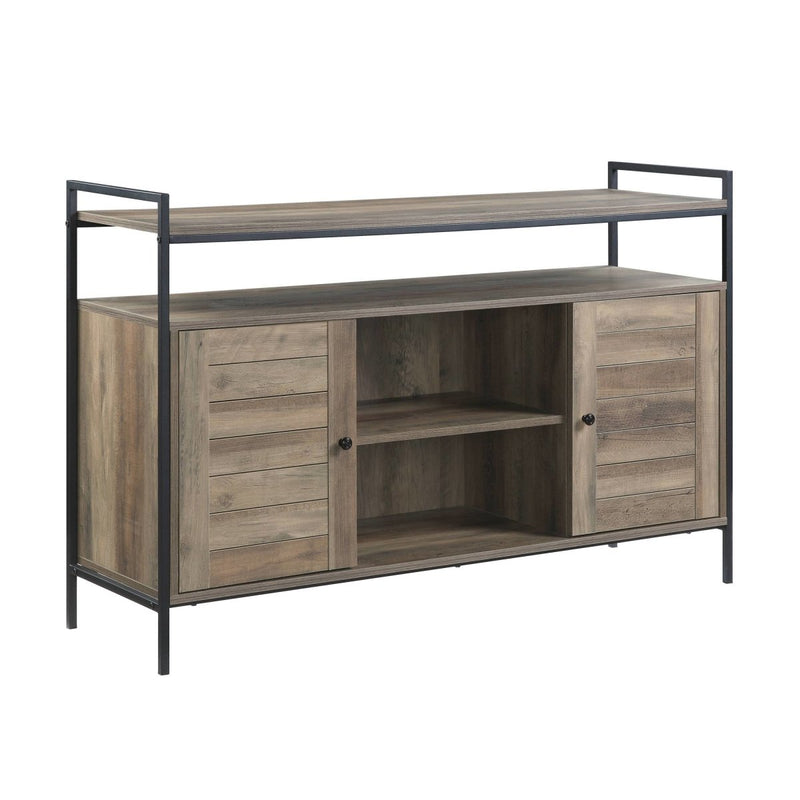 ACME Baina TV Stand in Rustic Oak & Black Finish LV00743 - Atlantic Fine Furniture Inc