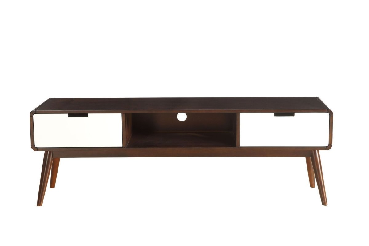 ACME Christa TV Stand in Espresso & White 91510 - Atlantic Fine Furniture Inc