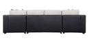 ACME Merill Sectional Sofa w/Sleeper , Beige Fabric & Black PU 56015 - Atlantic Fine Furniture Inc