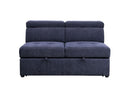 ACME Nekoda Storage Sleeper Sectional Sofa and Ottoman, Navy Blue Fabric 55520 - Atlantic Fine Furniture Inc