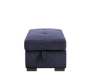 ACME Nekoda Storage Sleeper Sectional Sofa and Ottoman, Navy Blue Fabric 55520 - Atlantic Fine Furniture Inc