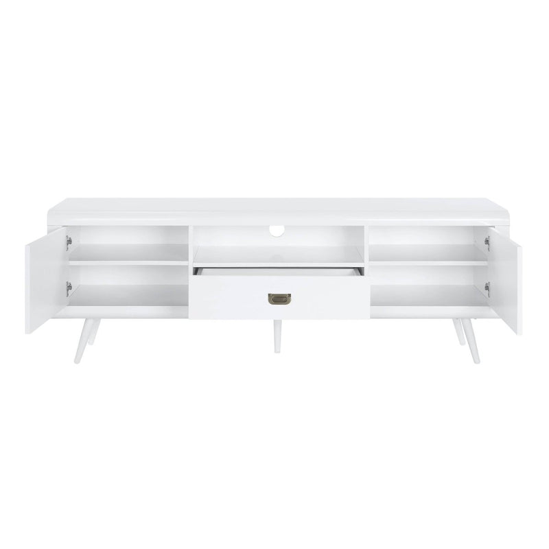 ACME Pagan TV Stand in White High Gloss Finish LV00745 - Atlantic Fine Furniture Inc