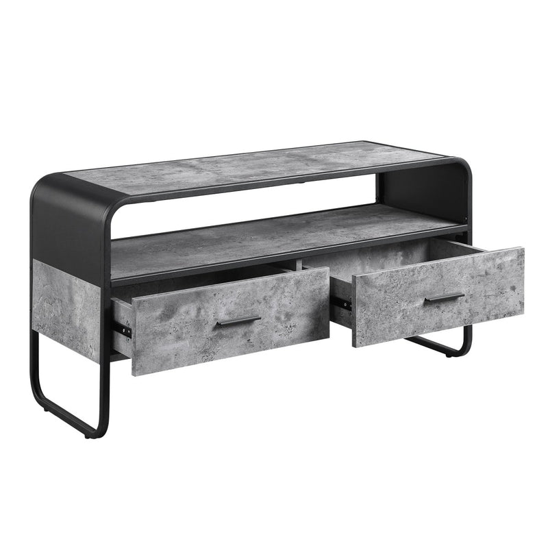 ACME Raziela TV Stand, Concrete Gray & Black Finish LV01143 - Atlantic Fine Furniture Inc