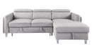 ACME Reyes Sectional Sofa w/Sleeper, Beige Nubuck 56040 - Atlantic Fine Furniture Inc
