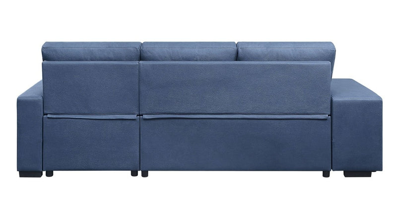 ACME Strophios Reversible Sleeper Sofa, Blue Fabric 54650 - Atlantic Fine Furniture Inc