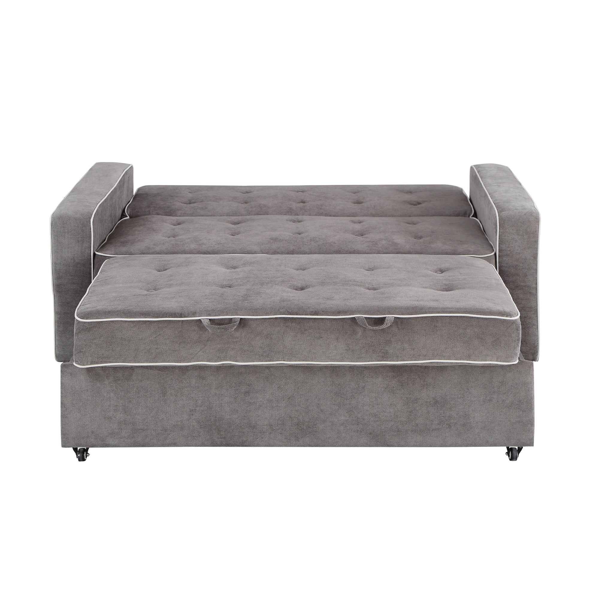 Orisfur. 66" Convertible Sleeper Bed, Adjustable Loveseat Couch with Dual USB Ports for Living Room Space - Atlantic Fine Furniture Inc