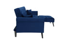 Convertible Sofa bed sleeper Navy blue velvet (same as W223S01591。Size difference, See Details in page.) - Atlantic Fine Furniture Inc