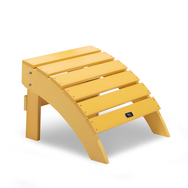 TALE Adirondack Ottoman Footstool All-Weather and Fade-Resistant Plastic Wood for Lawn Outdoor Patio Deck Garden Porch Lawn Furniture Yellow - Atlantic Fine Furniture Inc
