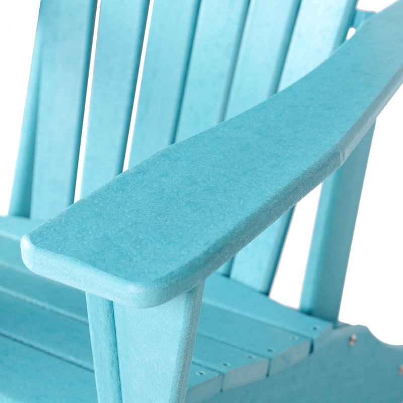 Adirondack Chair Holder HDPE Patio Chairs Weather Resistant Outdoor Chairs for Lawn, Deck, Backyard, Garden, Fire Pit, Plastic Outdoor c - Aqua - Atlantic Fine Furniture Inc