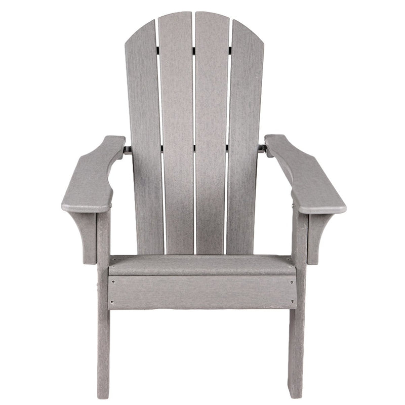 Adirondack Chair Holder HDPE Patio Chairs Weather Resistant Outdoor Chairs for Lawn, Deck, Backyard, Garden, Fire Pit, Plastic Outdoor Chairs -Gray - Atlantic Fine Furniture Inc