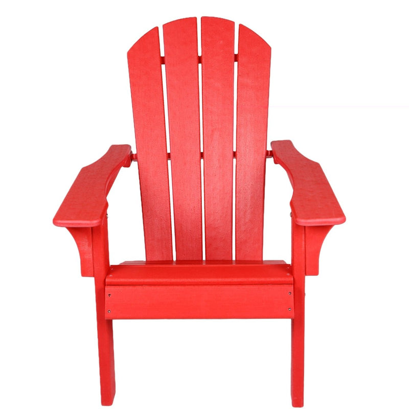 Adirondack Chair Holder HDPE Patio Chairs Weather Resistant Outdoor Chairs for Lawn, Deck, Backyard, Garden, Fire Pit, Plastic Outdoor Chairs - Red - Atlantic Fine Furniture Inc