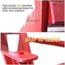 Adirondack Chair Holder HDPE Patio Chairs Weather Resistant Outdoor Chairs for Lawn, Deck, Backyard, Garden, Fire Pit, Plastic Outdoor Chairs - Red - Atlantic Fine Furniture Inc