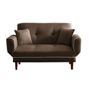 RELAX LOUNGE SOFA BED SLEEPER WITH 2PILLOWS BROWN FABRIC - Atlantic Fine Furniture Inc