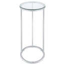 Kyle - Oval Glass Top C-Shaped Sofa Side Table - Chrome - Atlantic Fine Furniture Inc