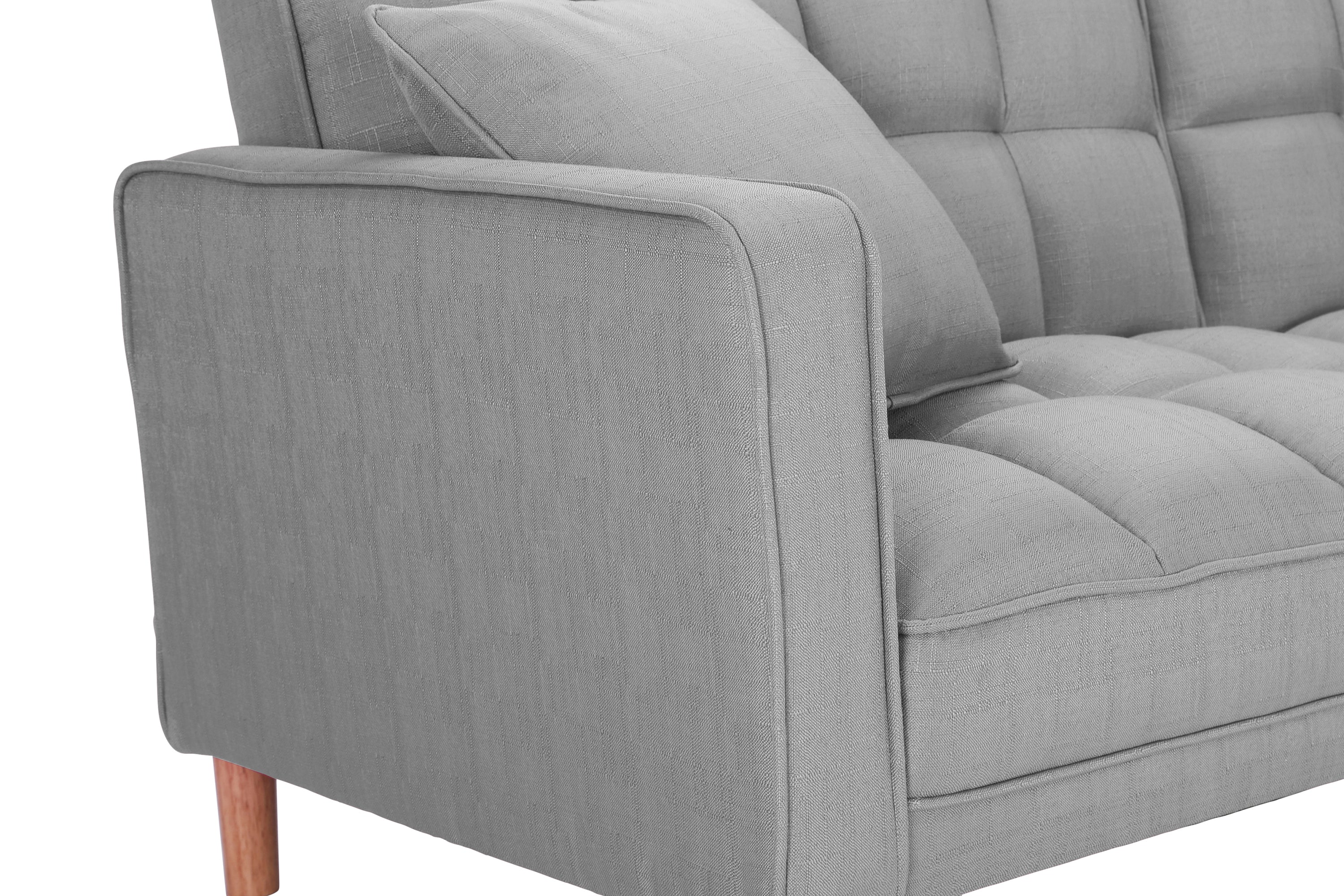 FUTON SLEEPER SOFA WITH 2 PILLOWS LIGHT GREY FABRIC（same as W223S00032、W223S00583、W223S00992） - Atlantic Fine Furniture Inc
